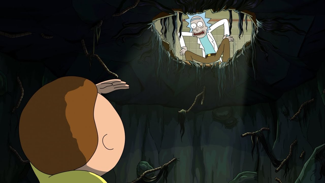 Morty exits the Fear Hole   Rick and Morty S7 E10 Ending