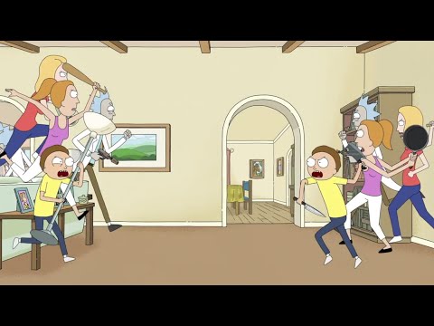 Decoy Family Kills Each Other | Rick and Morty Season 5 Episode 2