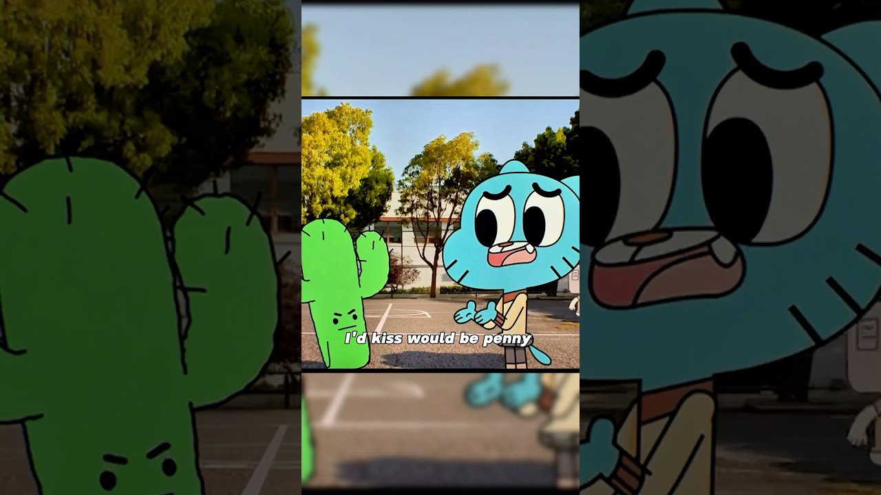 Gumball’s first kiss was with a cactus!? #shorts  #funnyvideo